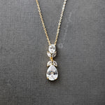 Pear Drop CZ Wedding Pendant Set - Pendant - Cassandra Lynne