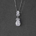 Pear Drop CZ Wedding Pendant Set - Pendant - Cassandra Lynne