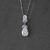 Pear Drop CZ Wedding Pendant Set - Pendant - Cassandra Lynne