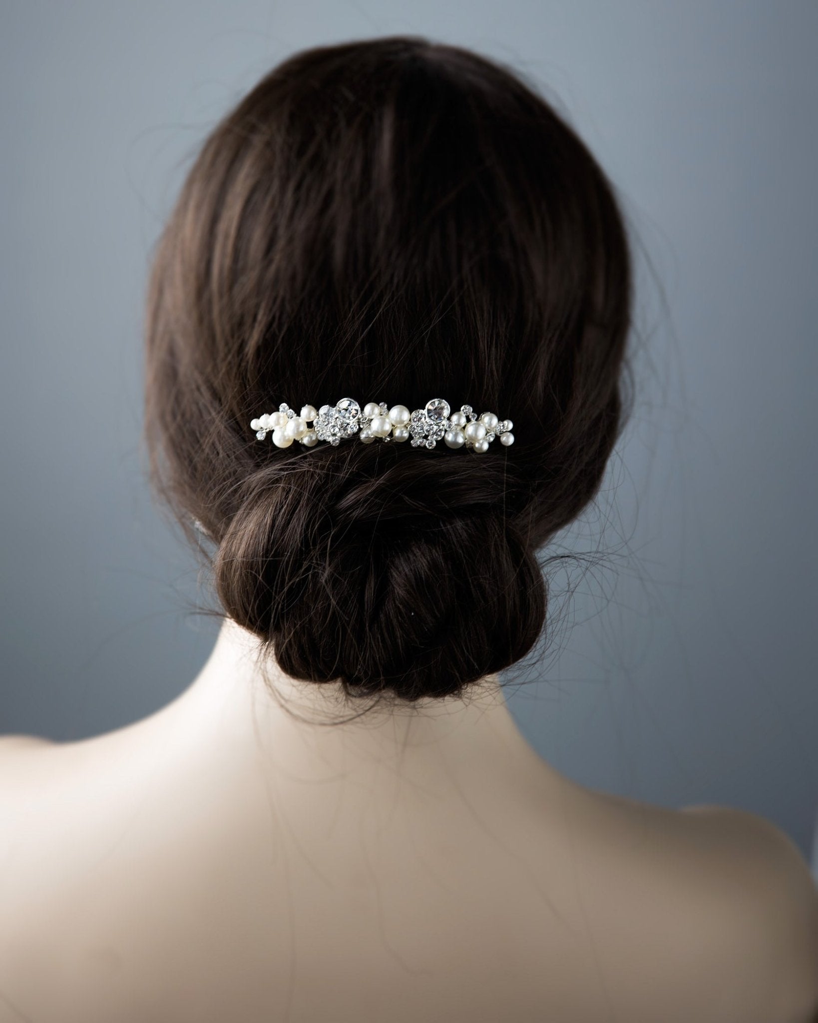 Pearl and Crystal Cluster Hair Comb - Cassandra Lynne