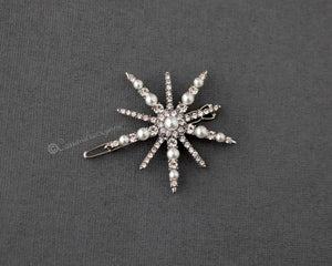 Pearl and Crystal Star Snowflake Barrette