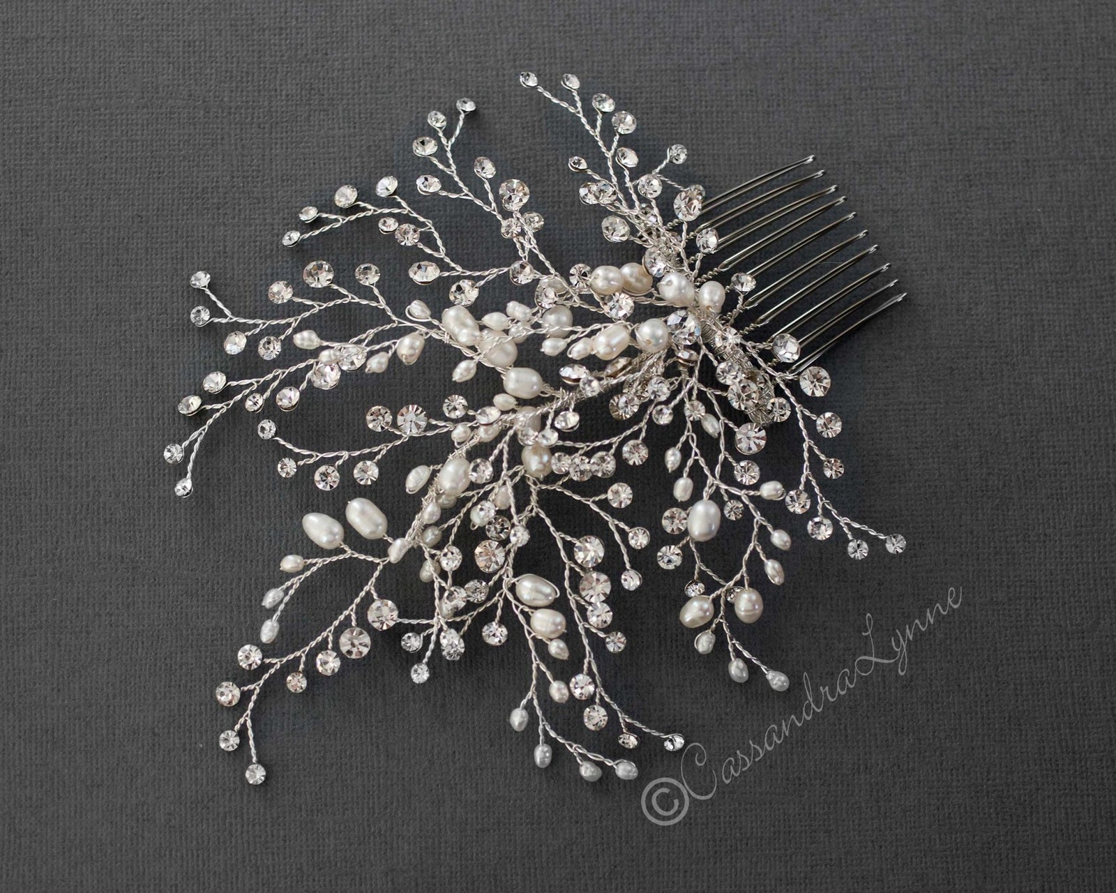 Pearl and Crystal Waves Bridal Hair Comb