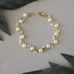 Pearl and CZ Leaves Bracelet - Bracelet - Cassandra Lynne