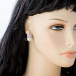 Pearl and CZ Wedding Jewelry Studs - Earrings - Cassandra Lynne