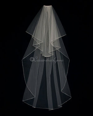 Pearl and Sequin Two Tier Waltz Veil - Cassandra Lynne