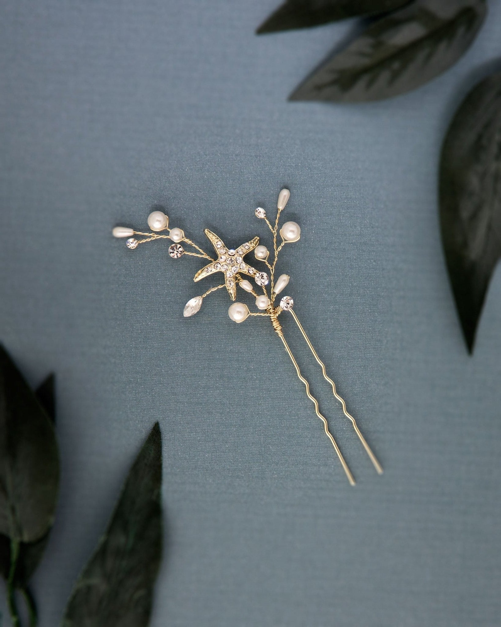 Pearl and Starfish Beach Hair Pin - Hair Pins - Cassandra Lynne