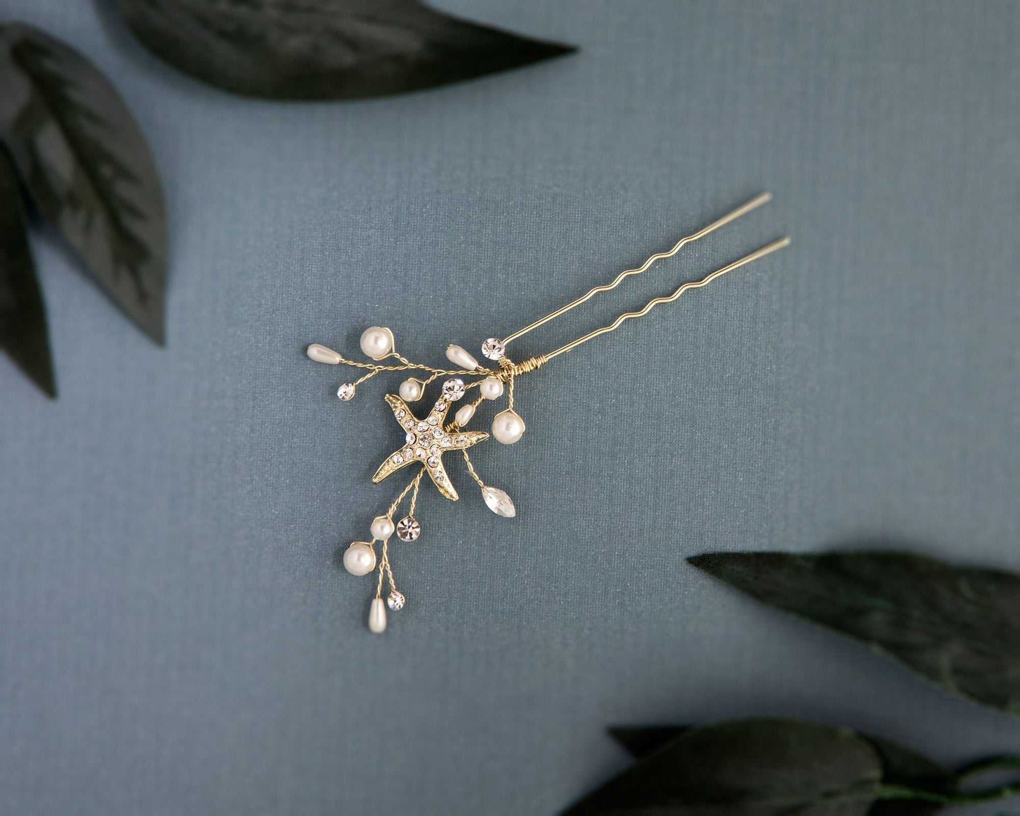 Pearl and Starfish Beach Hair Pin - Hair Pins - Cassandra Lynne