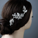 Pearl Bridal Clip of Scrolls and Leaves - Hair Clips - Cassandra Lynne