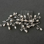 Pearl Bridal Hair Comb in Silver - Hair Comb - Cassandra Lynne