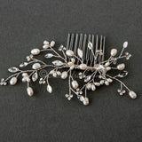 Pearl Bridal Hair Comb in Silver - Hair Comb - Cassandra Lynne
