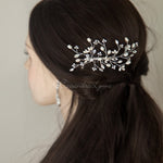 Pearl Bridal Hair Comb in Silver - Hair Comb - Cassandra Lynne