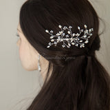 Pearl Bridal Hair Comb in Silver - Hair Comb - Cassandra Lynne