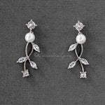 Pearl Bridal Necklace of Marquise CZ Vines - Necklace Set - Cassandra Lynne