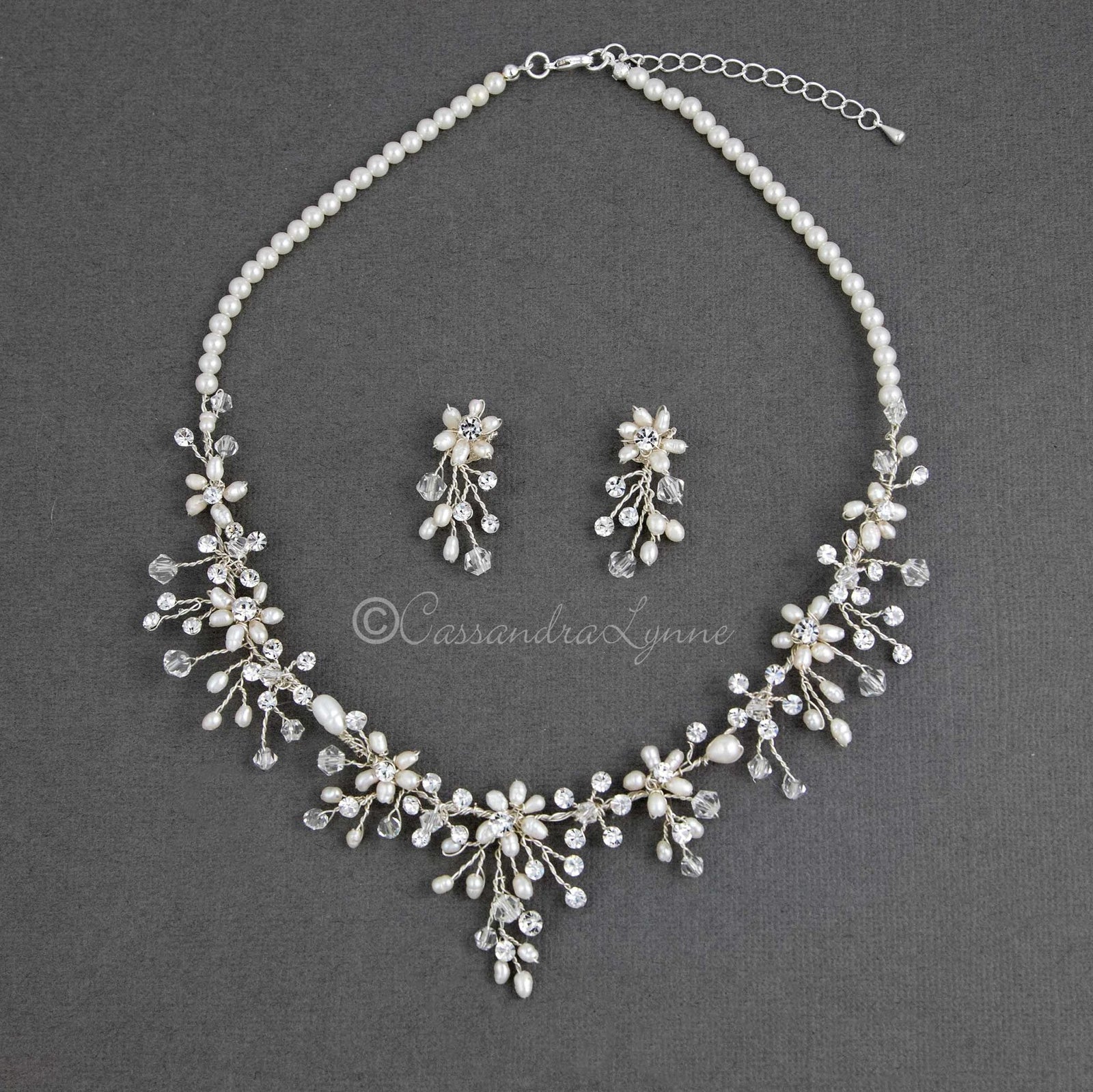 Pearl Bridal Necklace Set - Cassandra Lynne