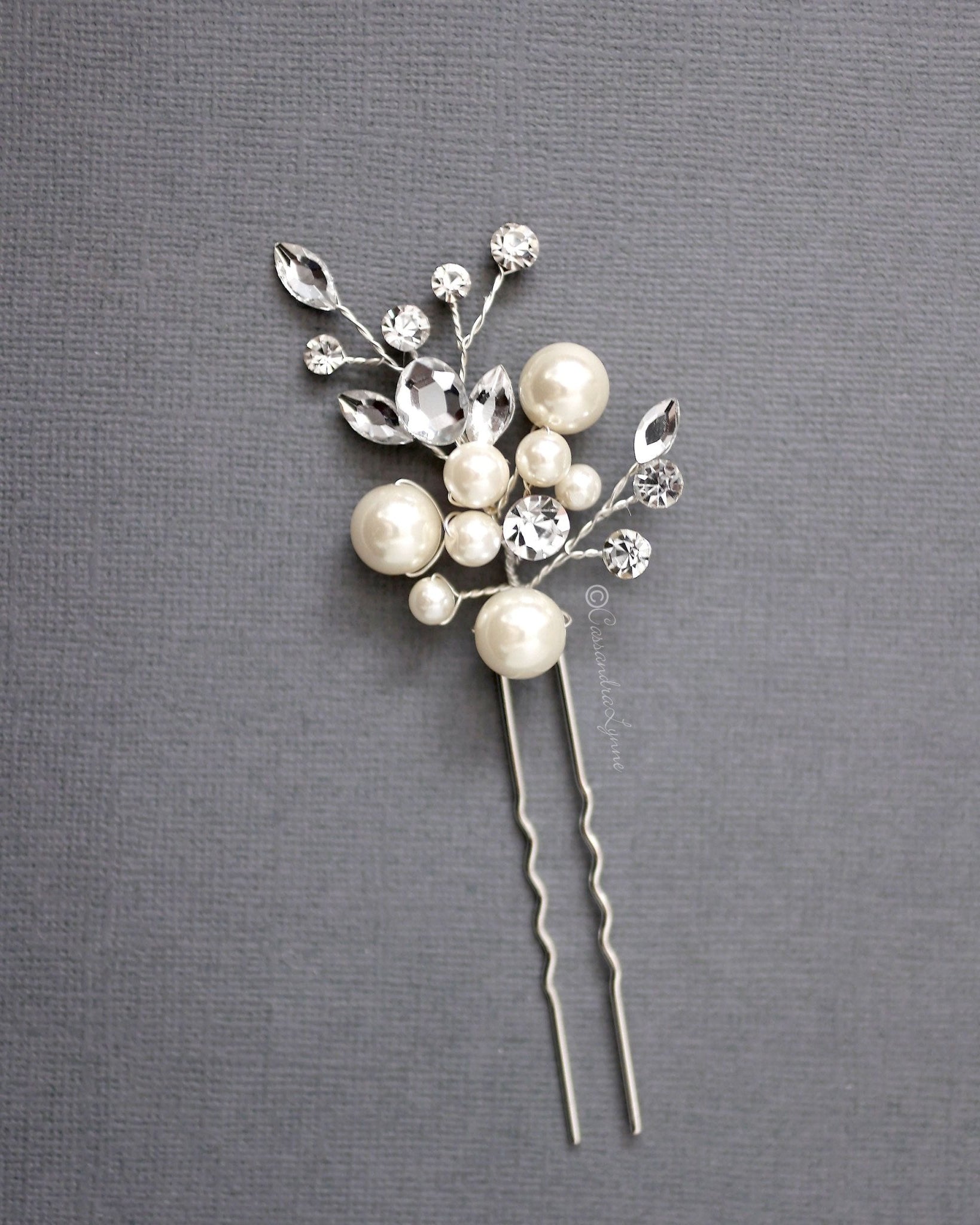 Pearl Cluster Hairpin for the Bride - Hair Pins - Cassandra Lynne