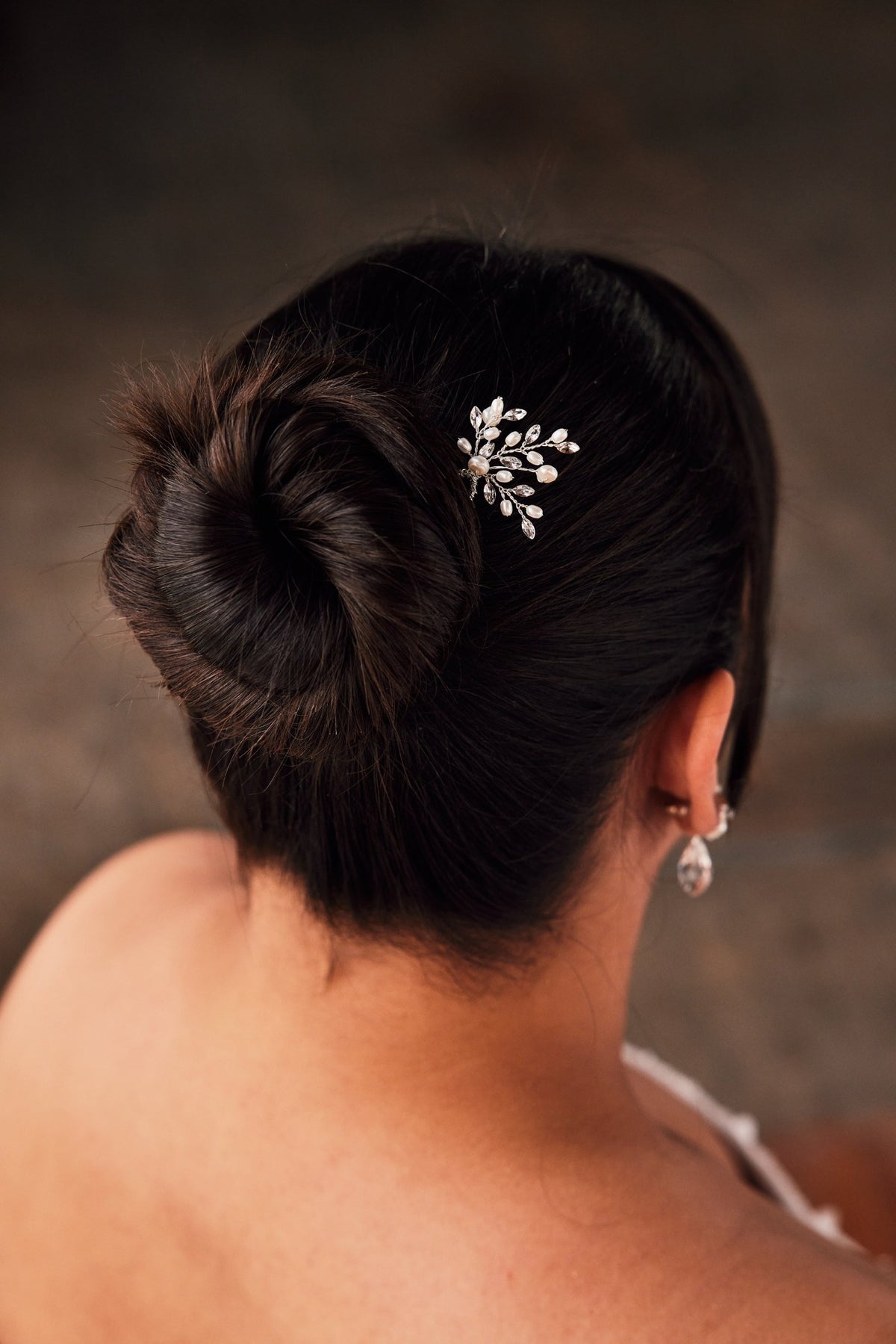 Pearl Hair Pin with Marquise Crystals - Cassandra Lynne
