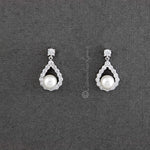Pearl CZ Drop Bridal Earrings - Earrings - Cassandra Lynne