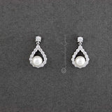 Pearl CZ Drop Bridal Earrings - Earrings - Cassandra Lynne