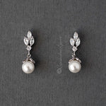 Pearl CZ Earrings Vintage Style - Earrings - Cassandra Lynne