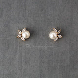 Pearl CZ Pearl Stud Earrings - Earrings - Cassandra Lynne