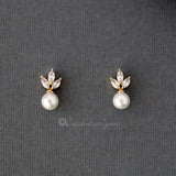 Pearl CZ Stud Earrings - Earrings - Cassandra Lynne