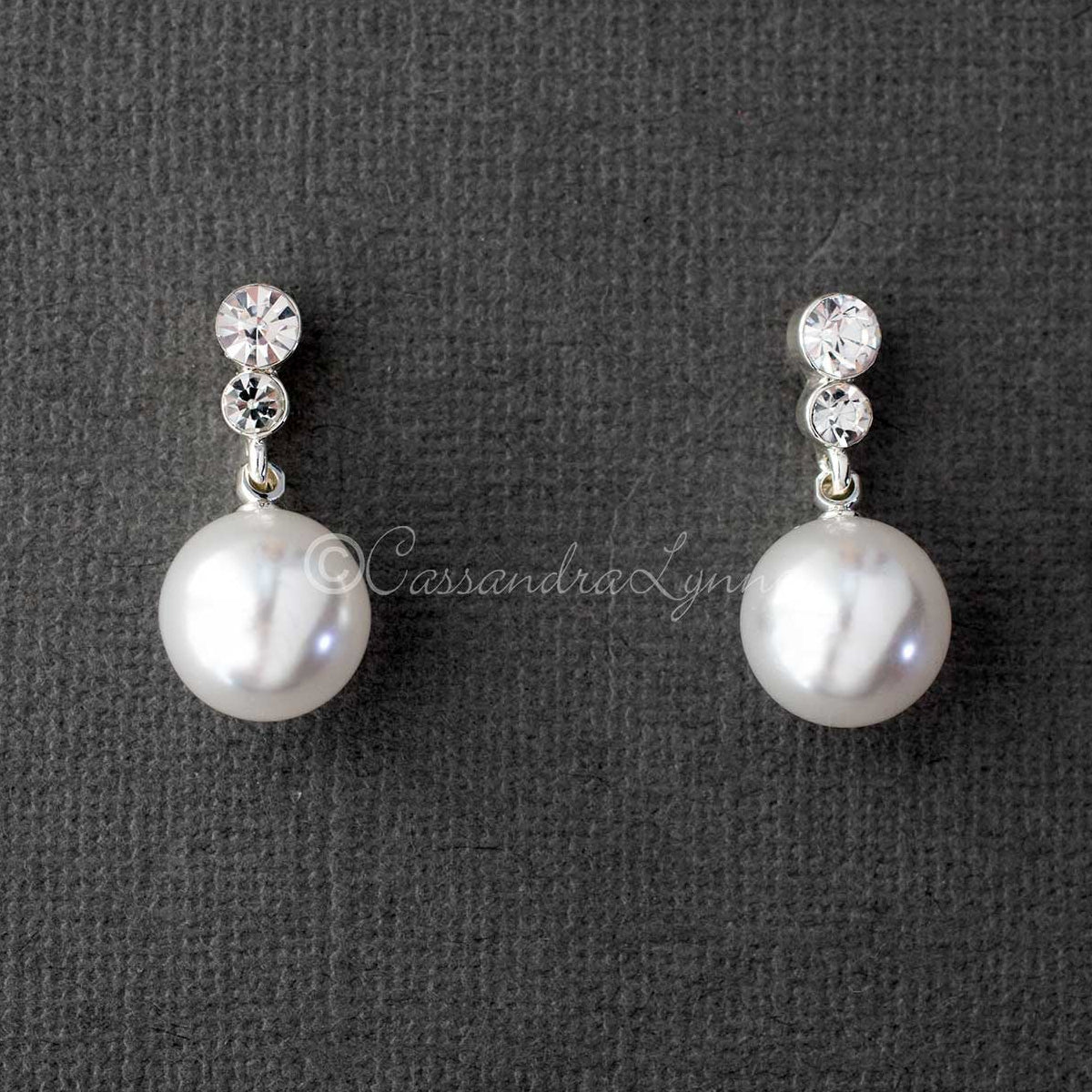 Pearl Drop Crystal Earrings - Earrings - Cassandra Lynne