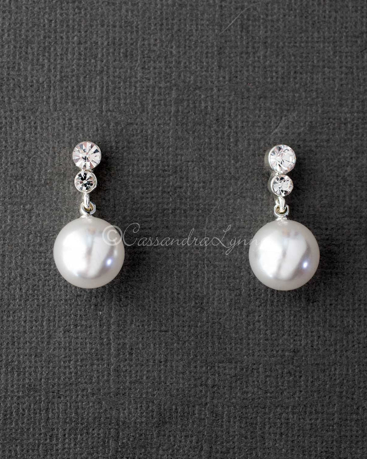 Pearl Drop Crystal Earrings - Earrings - Cassandra Lynne