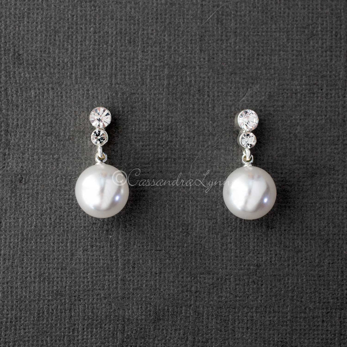 Pearl Drop Crystal Earrings - Earrings - Cassandra Lynne