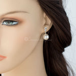 Pearl Drop Crystal Earrings - Earrings - Cassandra Lynne