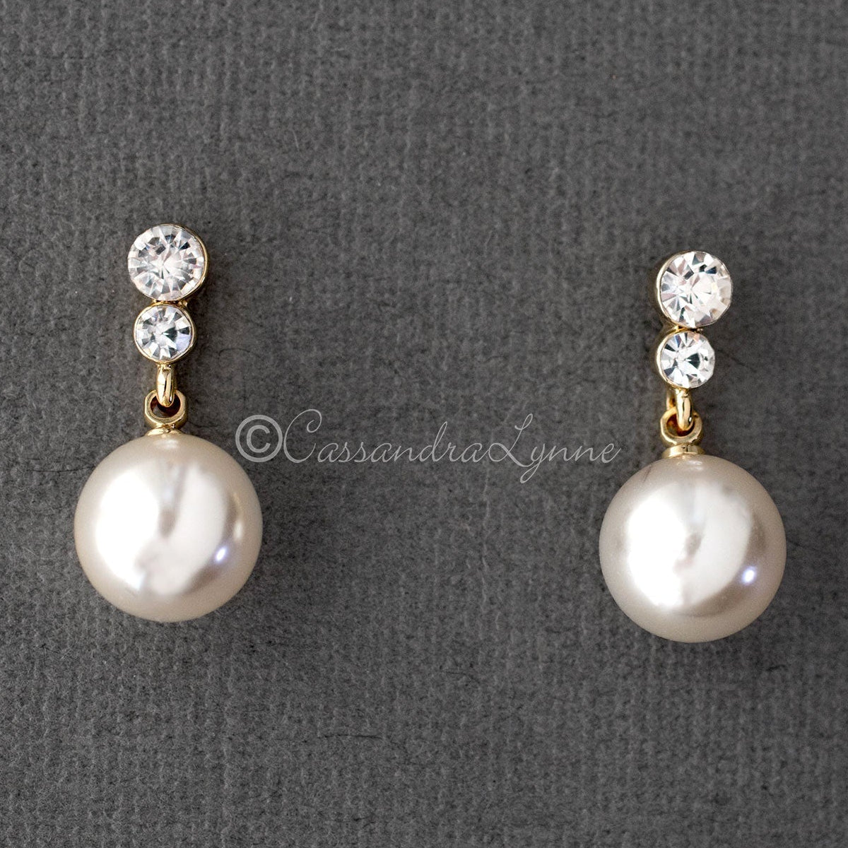 Pearl Drop Crystal Earrings - Earrings - Cassandra Lynne