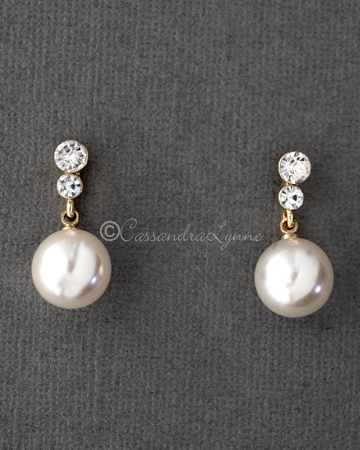 Pearl Drop Crystal Earrings - Earrings - Cassandra Lynne