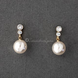 Pearl Drop Crystal Earrings - Earrings - Cassandra Lynne