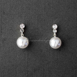 Pearl Drop Crystal Earrings - Cassandra Lynne