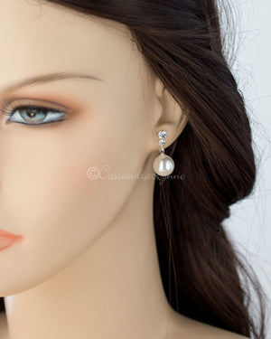 Pearl Drop Crystal Earrings - Cassandra Lynne