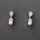 Pearl Drop CZ Earrings - Earrings - Cassandra Lynne