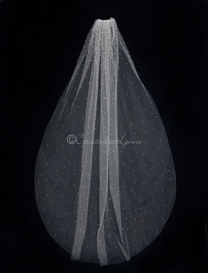 Pearl Scatter Bridal Veil Floor Length - Cassandra Lynne