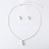 Pearl Wedding Necklace Set with Crystals - Necklace Set - Cassandra Lynne