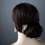 Petite Floral Comb with Cultured Pearls - Hair Comb - Cassandra Lynne