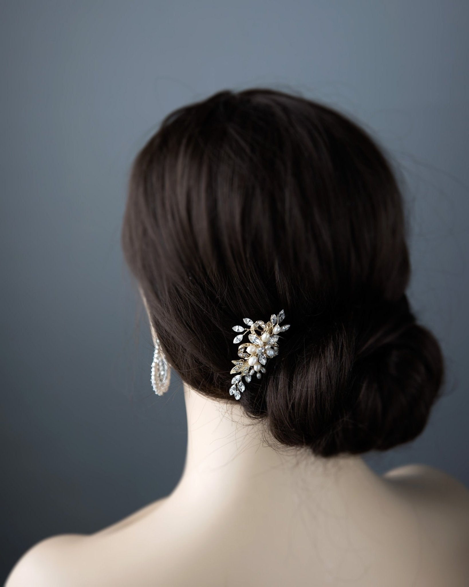 Petite Floral Comb with Cultured Pearls - Hair Comb - Cassandra Lynne