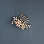 Petite Floral Comb with Cultured Pearls - Hair Comb - Cassandra Lynne