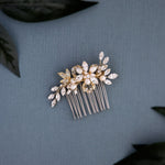 Petite Floral Comb with Cultured Pearls - Hair Comb - Cassandra Lynne