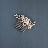 Petite Floral Comb with Cultured Pearls - Hair Comb - Cassandra Lynne