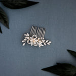 Petite Floral Comb with Cultured Pearls - Hair Comb - Cassandra Lynne