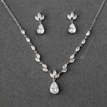 Petite Minimalist CZ Bridal Necklace Set - Necklace Set - Cassandra Lynne