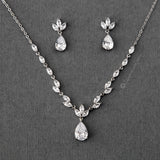 Petite Minimalist CZ Bridal Necklace Set - Necklace Set - Cassandra Lynne