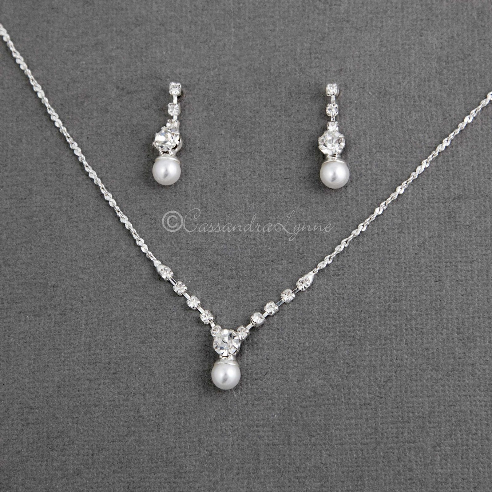 Petite Pearl Crystal Necklace Set - Cassandra Lynne
