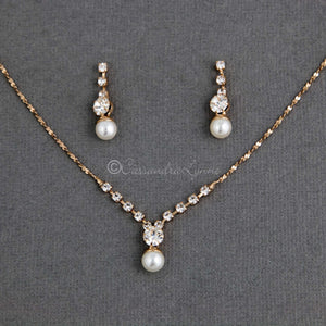 Petite Pearl Crystal Necklace Set - Cassandra Lynne
