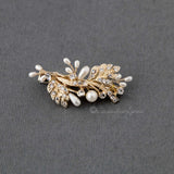 Petite Wedding Clip with Feather and Pearl Design - Hair Clips - Cassandra Lynne