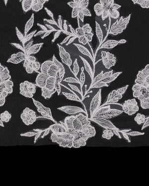 Regal Bridal Veil with Beaded Flower Lace - Cassandra Lynne