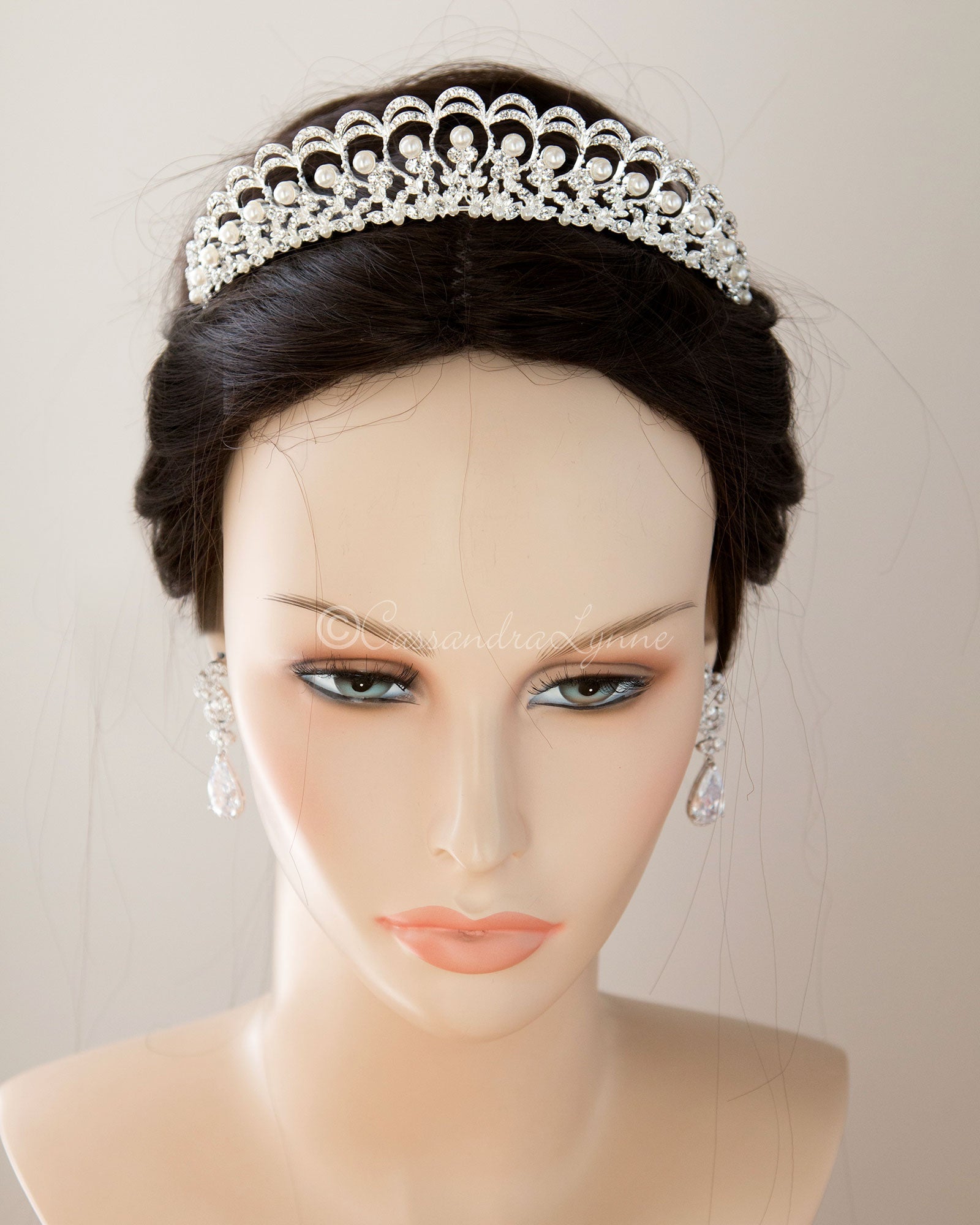 Regal Pearl Wedding Tiara - Cassandra Lynne